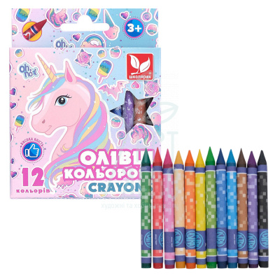 Набір олівців кольорових Crayons Unicorn, 12 шт, Школярик