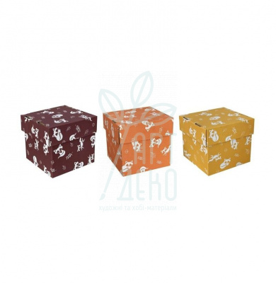 Коробка декоративна "Лисички", 14,5х14,5х14,3 см, Україна