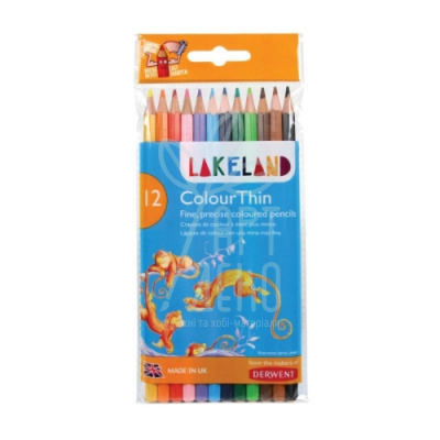 Набір олівців кольорових Lakeland Colourthin, у блістері, 12 кол, DERWENT