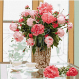 Набір для розпису за номерами Букети "Улюблені рожеві півонії", 50х50 см, Ідейка