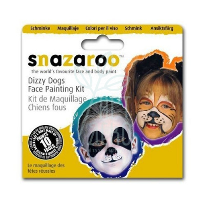 Набір фарб для гриму Dizzy dogs, 3 кольори по 2 мл, + пензлик, Snazaroo