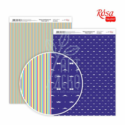 Папір дизайнерський, двосторонній, матовий "Color style 4", А4 (21х29,7 см), 200 г/м2, ROSA Talent