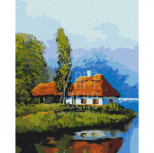 Набір для розпису за номерами "Хатинка біля озера", 40х50 см, Україна