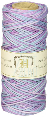 Шнур конопляний різнобарвний Hemp Cord Spool Variegated #10/Pastel 62,5 м/0,5 мм, Hemptique