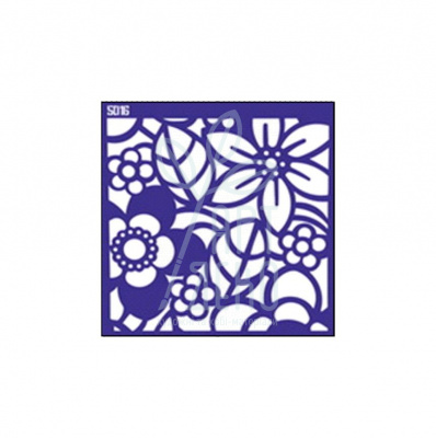 Трафарет багаторазовий самоклеючий, №5016 Фоновий орнамент Квіти 3, 14,5х14,5 см, Україна