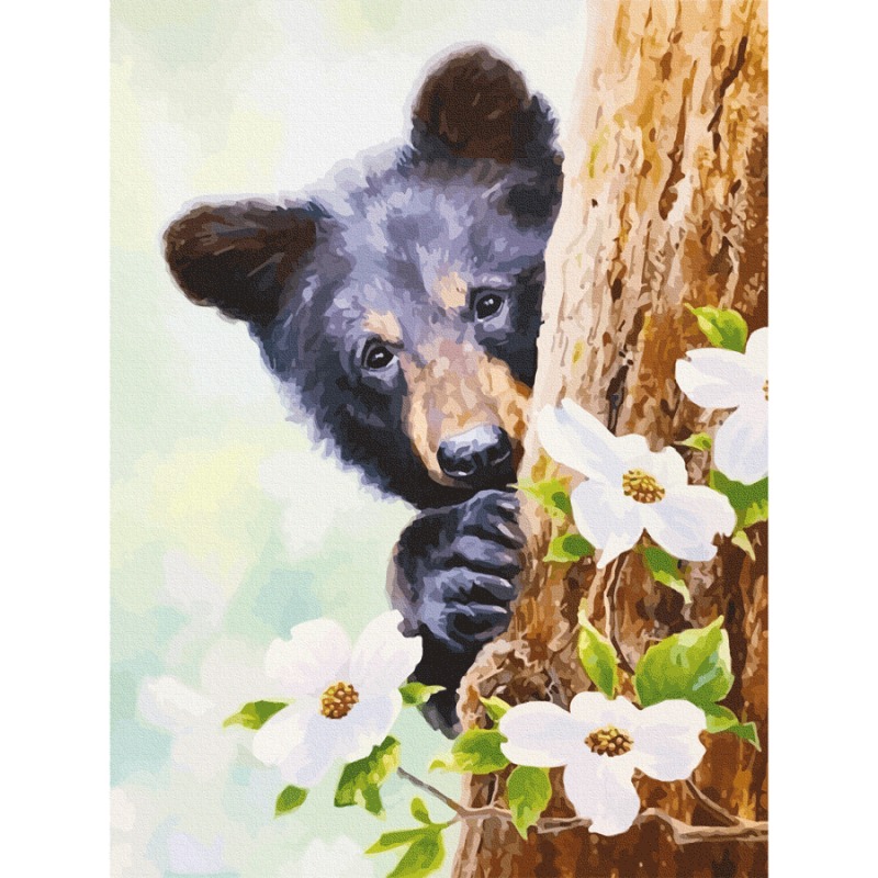 Полотно на картоні з контуром Тварини 7, 30х40, бавовна, акрил, ROSA START