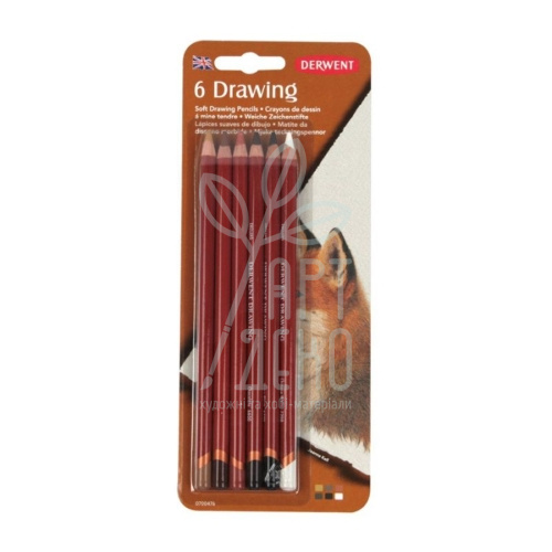 Набір олівців восково-олійних Drawing, у блістері, 6 шт, DERWENT