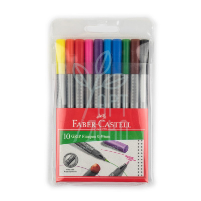 Набір лайнерів Grip Finepen, 0,4 мм, 10 шт, Faber-Castell