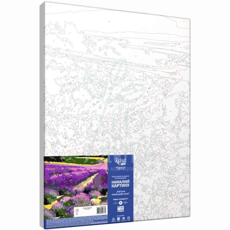 Набір для розпису за номерами "Квітуче лавандове поле", 35х45 см, ROSA START