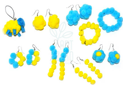 Набір помпонів велюрових, білі, 3 см, 50 шт