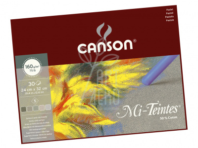 Альбом-склейка для пастелі Mi-Teintes, сірі кольори, 160 г/м2, 30 л., Canson