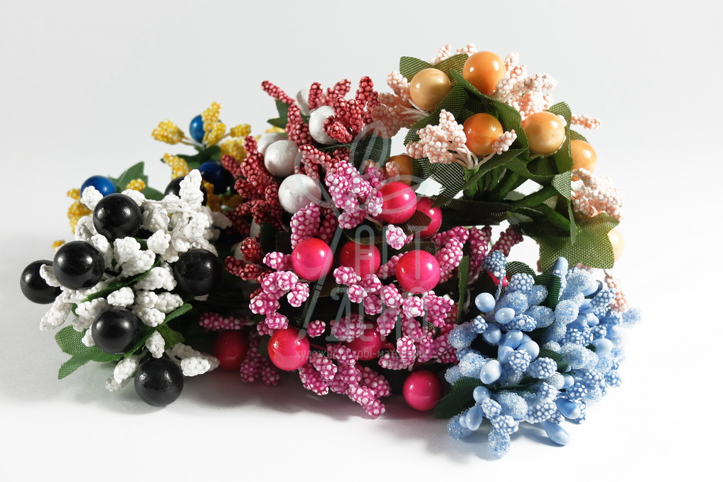 Набір тичинок для квітів "Мікс з ягідкою", 12 шт