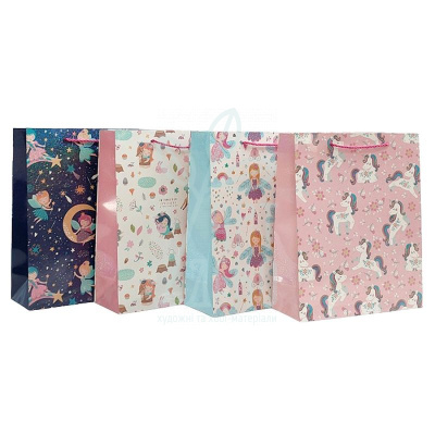 Пакет подарунковий "Веселі малюнки", 26х32х10 см, Україна 