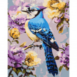 Набір для розпису за номерами "Сойка в півоніях", 40х50 см, Ідейка 