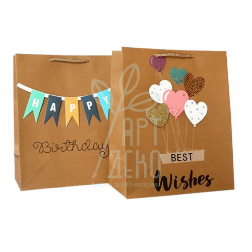 Пакет подарунковий "Найкращі побажання", 32х44х15 см, Україна 