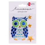 Аплікація зі страз самоклеючих "Owl", 9,5х8 см, Santi