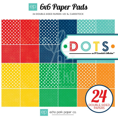 Набір паперу 15x15 см Essentials Dots Primary Collection, Echo Park