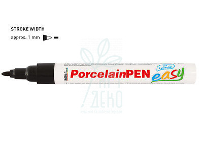 Маркер для скла та фарфору Porcelain Pen Hobby Line, стійкий. Чорний, 1-2 мм, Kreul
