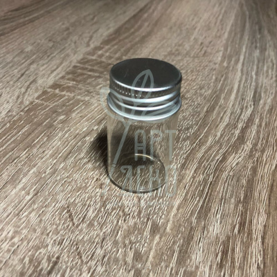 Пляшечка скляна з металевою кришечкою, 30х50 мм, 20 мл