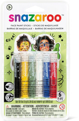 Набiр фарб для гриму Unisex 6 face painting sticks set, Snazaroo