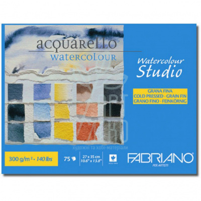 Альбом для акварелі Watercolour Studio, A4+ (27х35 см), 300 г/м2, 75 л., Fabriano