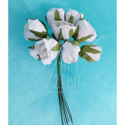 Набір штучних квітів з паперу "Троянда" бутон, 10 шт., Китай
