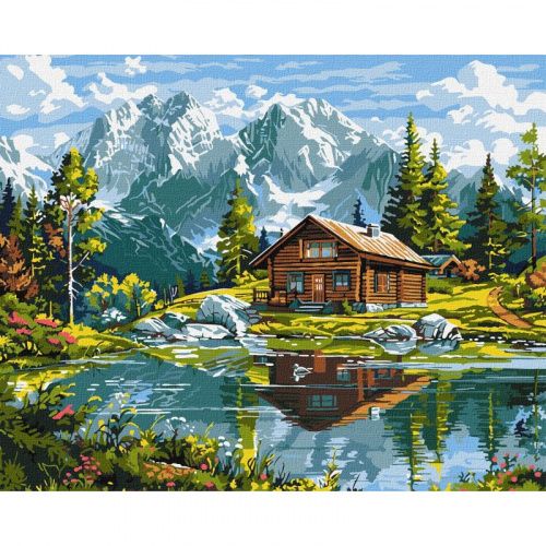 Набір для розпису за номерами "Затишний котедж", 40х50 см, Ідейка