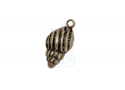 Підвіска металева "Морська мушля", античне золото, 13х26 мм, Scrapberry's