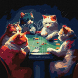 Набір для розпису за номерами "Азартні пухнастики", 40х40 см, Ідейка