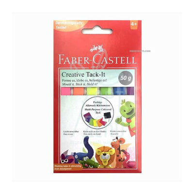 Клейка маса для приклеювання Tack-It, багаторазова, кольорова, 50 г, Faber-Castell Клейка маса для приклеювання Tack-It, багаторазова, кольорова, 50 г, Faber-Castell