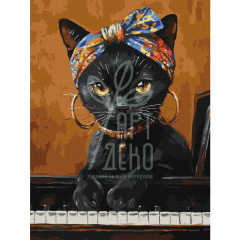 Набір для розпису за номерами "Незвична киця", 30х40 см, Ідейка