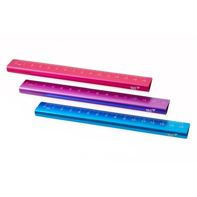Лінійка металева Triangle, перламутрова, 15 см, кольори в асортименті, Yes