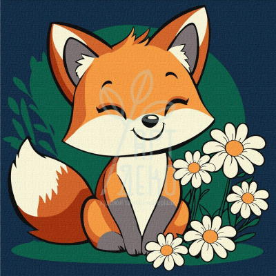 Набір для розпису за номерами "Гарна лисичка", 25х25 см, Ідейка