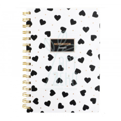 Блокнот Black&White, спіраль, А5 (14,8х21 см), клітинка, 80 л., Axent