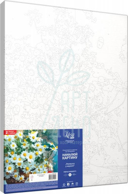Набір-стандарт "Ромашки у корзині", акриловий живопис за номерами, 35х45 см, ROSA START