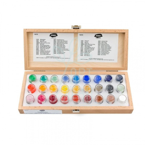 14210 Набір пігментів, в дерев'яному пеналі, 27х3 мл, Kremer