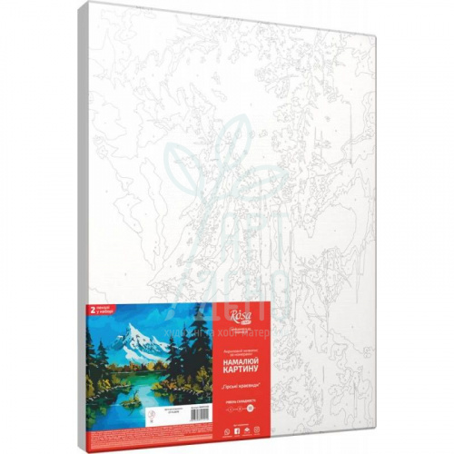 Набір-стандарт "Гірські краєвиди", акриловий живопис за номерами, 35х45 см, ROSA START