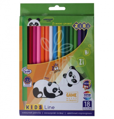 Набір олівців кольорових Kids Line, 18 кол., ZiBi