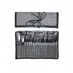 Набір пензлів Синтетика, в пеналі-згортку, + мастихін, 23 шт, Monet