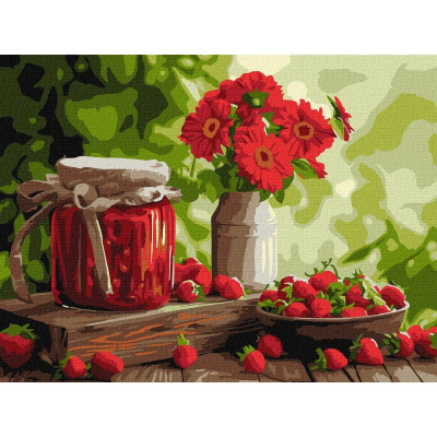 Набір для розпису за номерами "Полуничне варення", 30х40 см, Ідейка