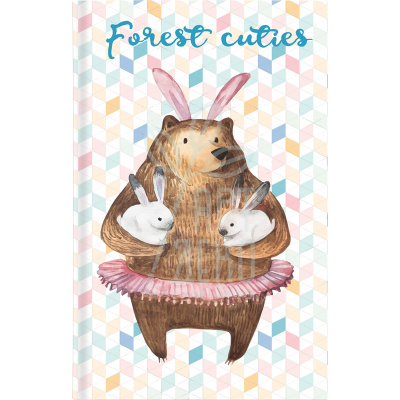 Книга записна Forest Cuties, тверда обкладинка, B6 (17,6х12,5 см), 80 л., в клітинку, Axent