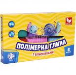Набір полімерної глини, з блискітками, 6 кол, Школярик