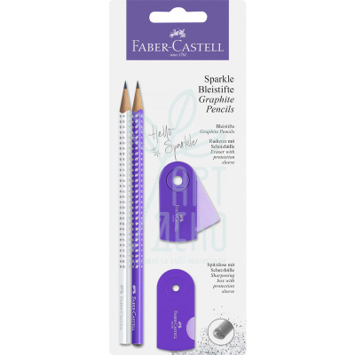 Набір олівців графітних GRIP Sparkle Pearl, фіолетовий/білий, 2 шт., Faber-Castell