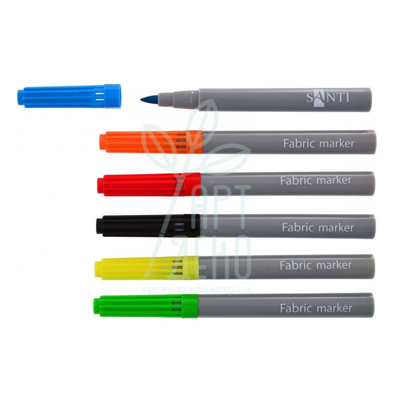 Набір маркерів для тканини, 6 шт, Santi