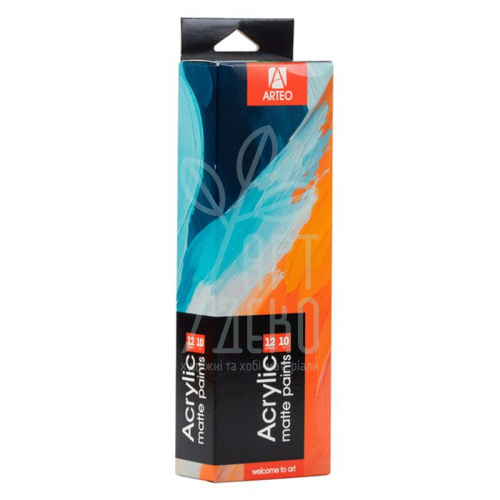Набір акрилових фарб Art, матові, 12x10 мл, Arteo