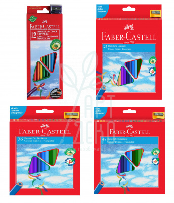 Набір олівців кольорових, тригранні, + точилка, Faber-Castell