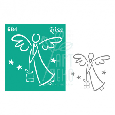 Трафарет багаторазовий самоклеючий, №684, серія "Новий рік",  9х10 см, ROSA Talent