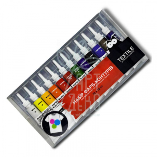 Набір фарб-контурів акрилових для тканини, 12х12 мл, Monet