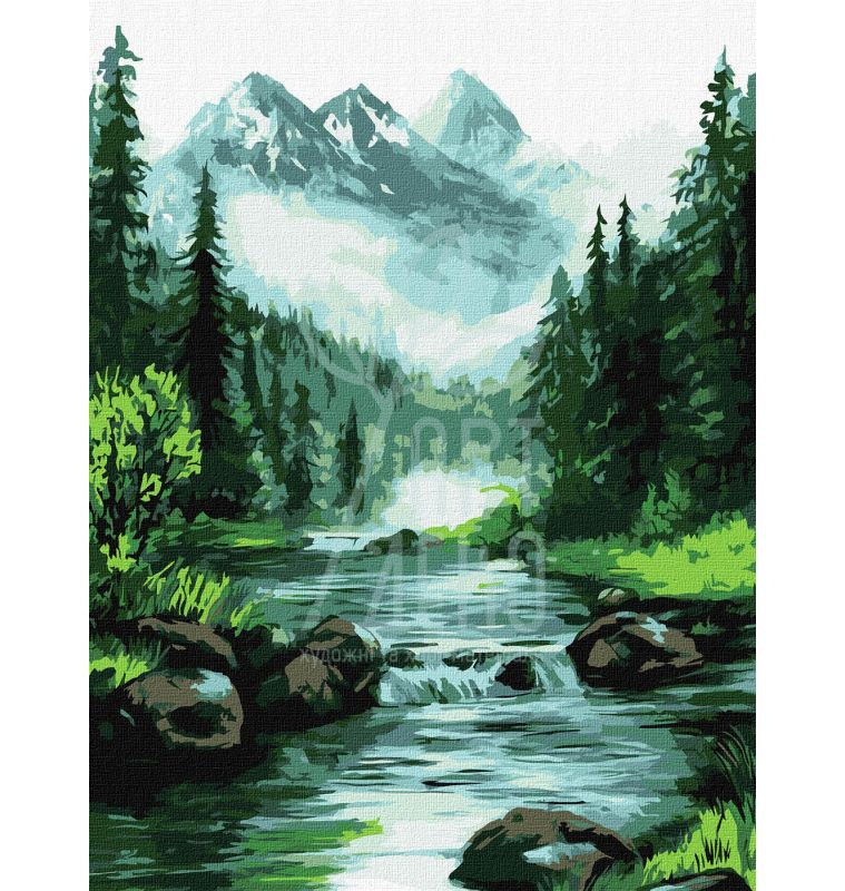 Набір для розпису за номерами "Таємниче джерело", 30х40 см, Ідейка