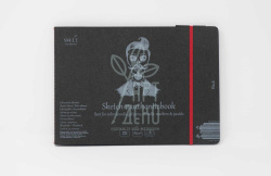 Альбом для рисунку AUTHENTIC, чорний папір, 24,5х17,6 см, 165 г/м2,...
